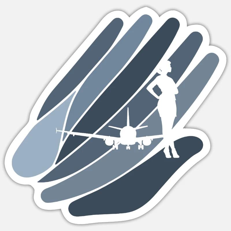 Flight Flight Attendant Stewardess - Sticker size S (10 x 10 cm) - white matte
