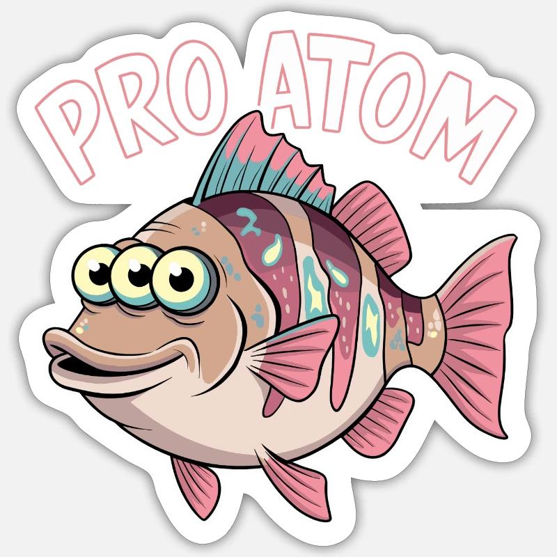 Pro Atom - Poisson Sticker taille S (10 x 10 cm)