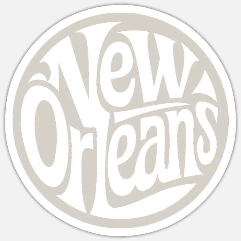 Nouvelle-Orléans - Sticker taille S (10 x 10 cm) - blanc mat