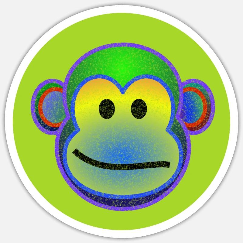 Funky monkey - Sticker size S (10 x 10 cm) - white matte