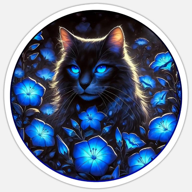 Chat d’une beauté éclatante - Sticker taille S (10 x 10 cm) - blanc mat