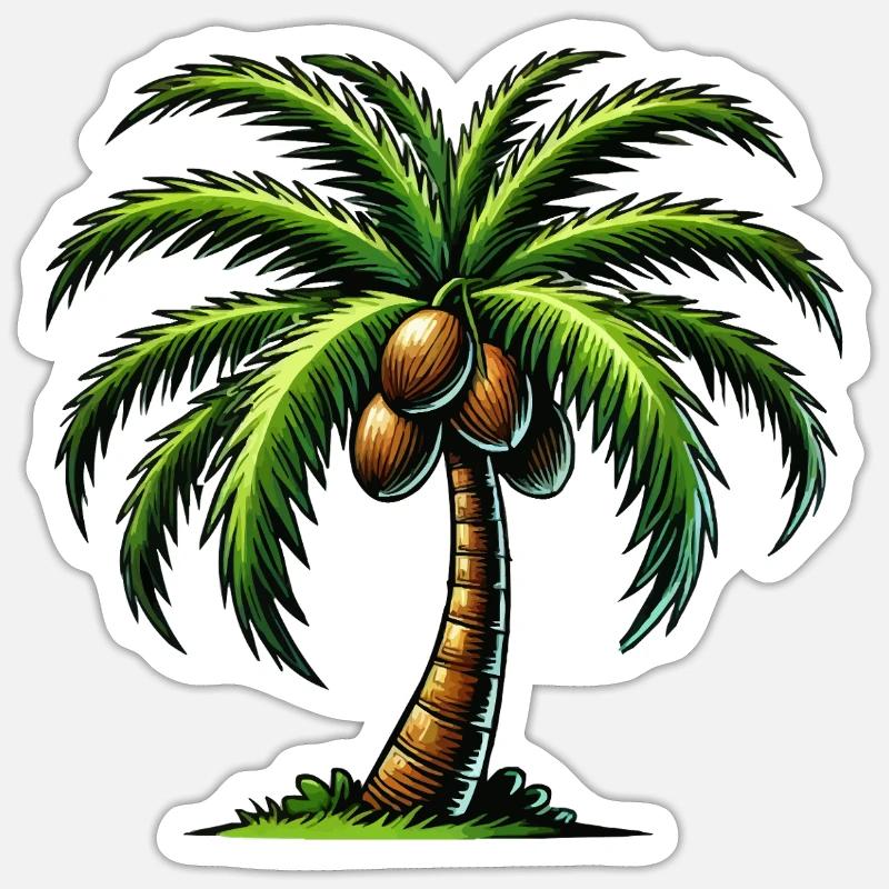 palm tree - Sticker size S (10 x 10 cm) - white matte