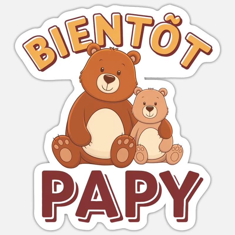 Bientôt papy - Sticker taille S (10 x 10 cm) - blanc mat