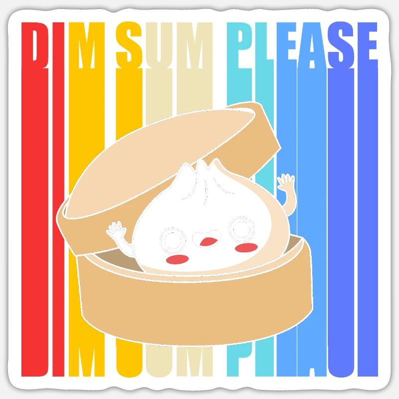 Dim sum - Sticker size S (10 x 10 cm) - white matte