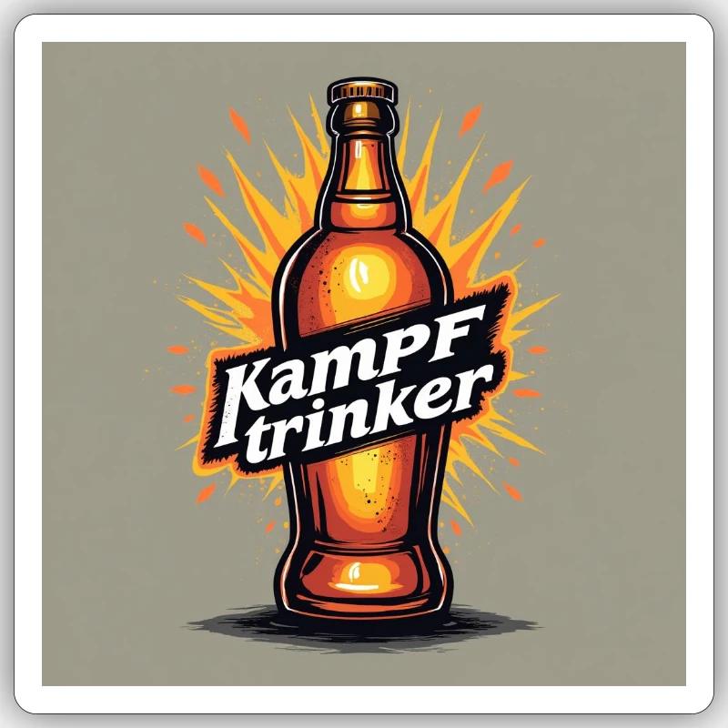Kampftrinker - Sticker Größe S (10 x 10 cm) - Mattweiß