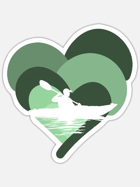Kajakfahren Rafting - Sticker Größe S (10 x 10 cm) - Mattweiß