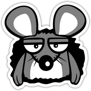 Maus Mauseloch Wand LochTraurig Müde Gelangweilt - Sticker Größe S (10 x 10 cm) - Mattweiß - Vorne