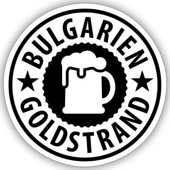 Bulgarien Goldstrand Bier - Sticker Größe S (10 x 10 cm) - Mattweiß - Vorne
