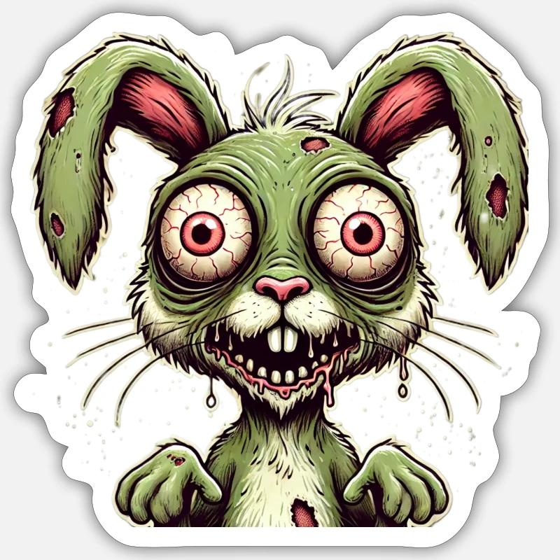 Zombie Bunny, Techno, Trance, Goa, Psychobilly Sticker size S (10 x 10 cm)
