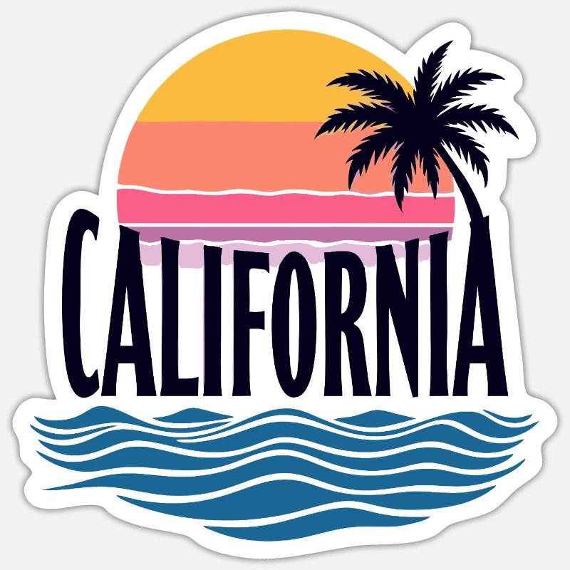 Golden State Sunset Sticker size S (10 x 10 cm)
