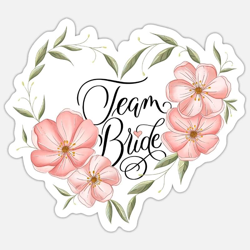 Team Bride - Sticker size S (10 x 10 cm) - white matte