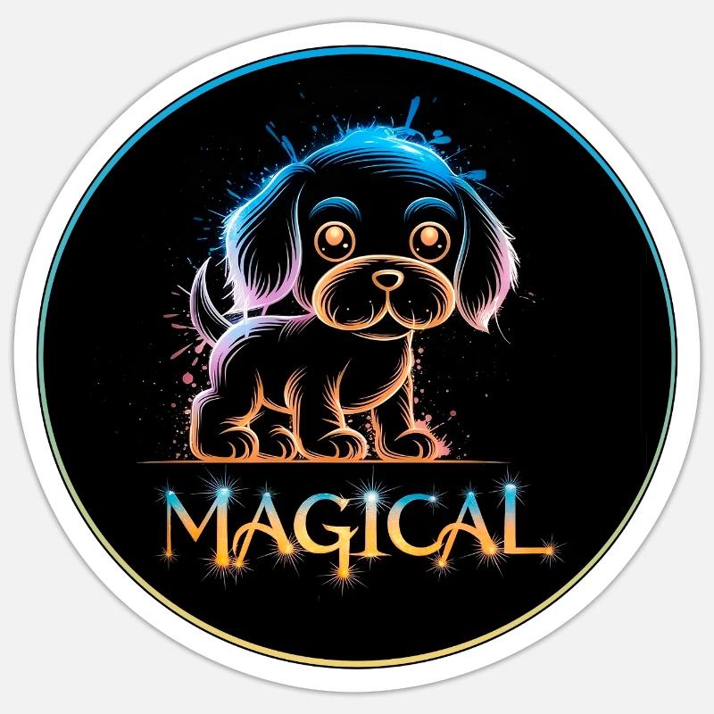 Magic Puppy - Sticker size S (10 x 10 cm) - white matte