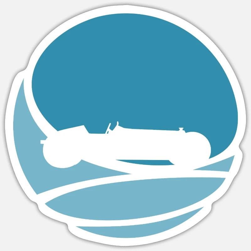 Driften Rennbahn - Sticker Größe S (10 x 10 cm) - Mattweiß