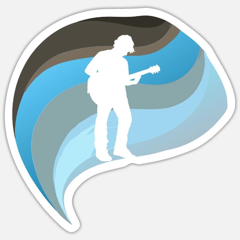 Guitar Shouter - Sticker size S (10 x 10 cm) - white matte