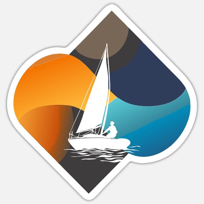 Segelboot Segelboote Segelschiff - Sticker Größe S (10 x 10 cm) - Mattweiß