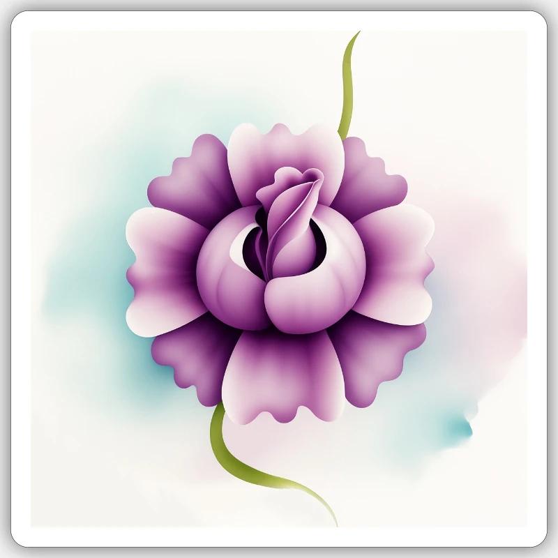 Fleur - Sticker taille S (10 x 10 cm) - blanc mat