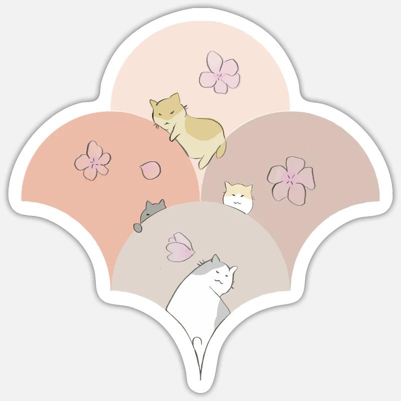 Kawaii Kätzchen - Sticker Größe S (10 x 10 cm) - Mattweiß