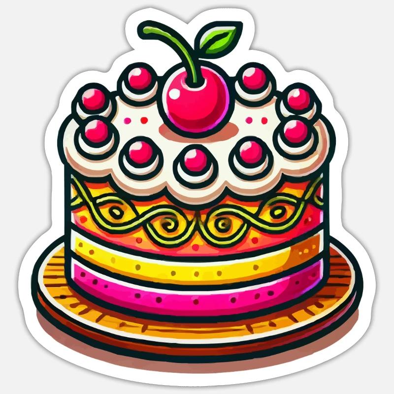 Cake Comic - Sticker size S (10 x 10 cm) - white matte