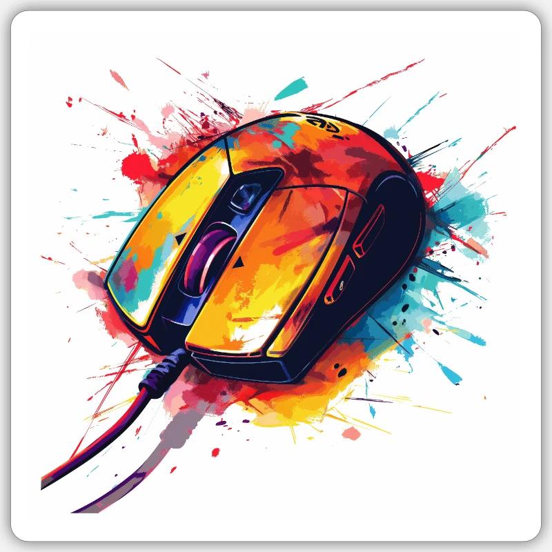 Souris de jeu - Sticker taille S (10 x 10 cm) - blanc mat