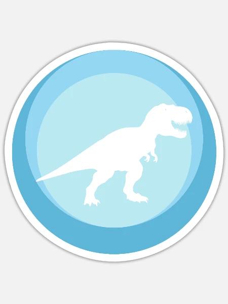 Dinosaurier Rex Reptil - Sticker Größe S (10 x 10 cm) - Mattweiß
