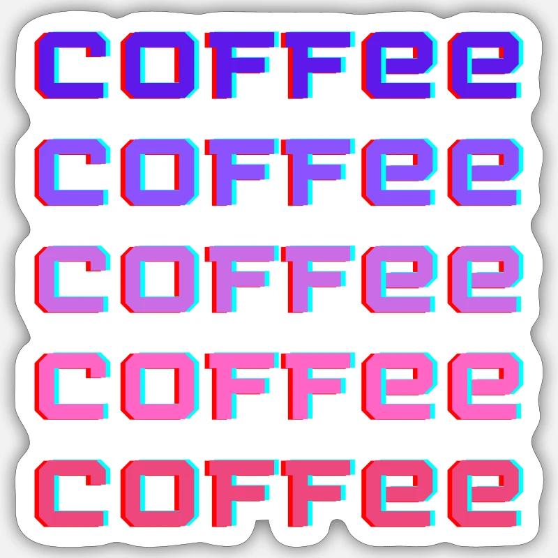 Kaffee Kaffee Kaffee - Sticker Größe S (10 x 10 cm) - Mattweiß