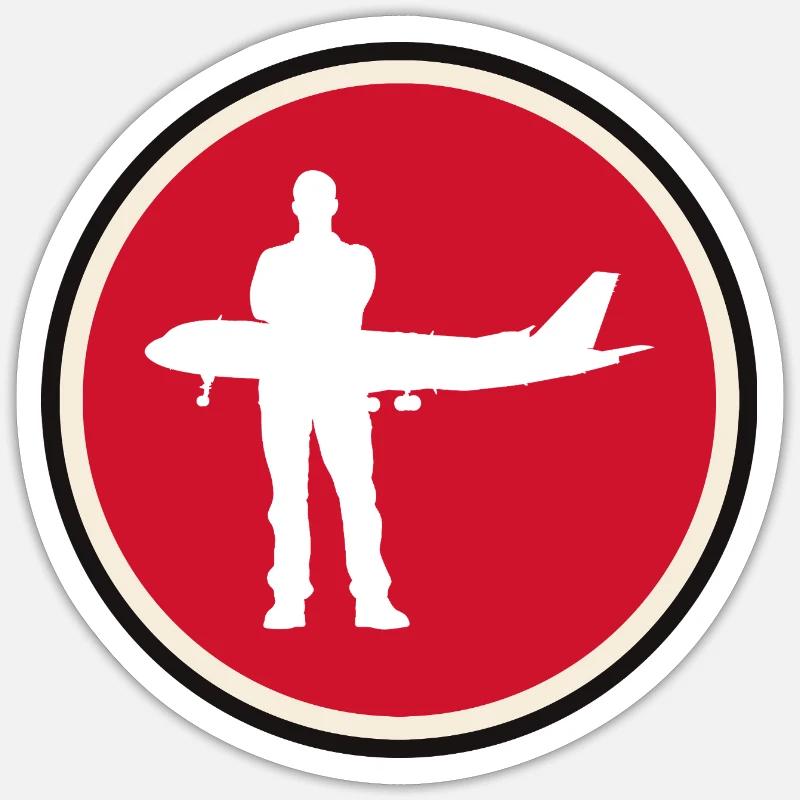 Stewardess Flugbegleiter - Sticker Größe S (10 x 10 cm) - Mattweiß
