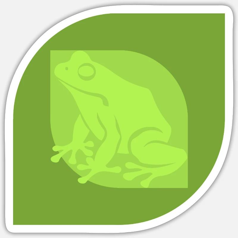 Frosch Teich - Sticker Größe S (10 x 10 cm) - Mattweiß