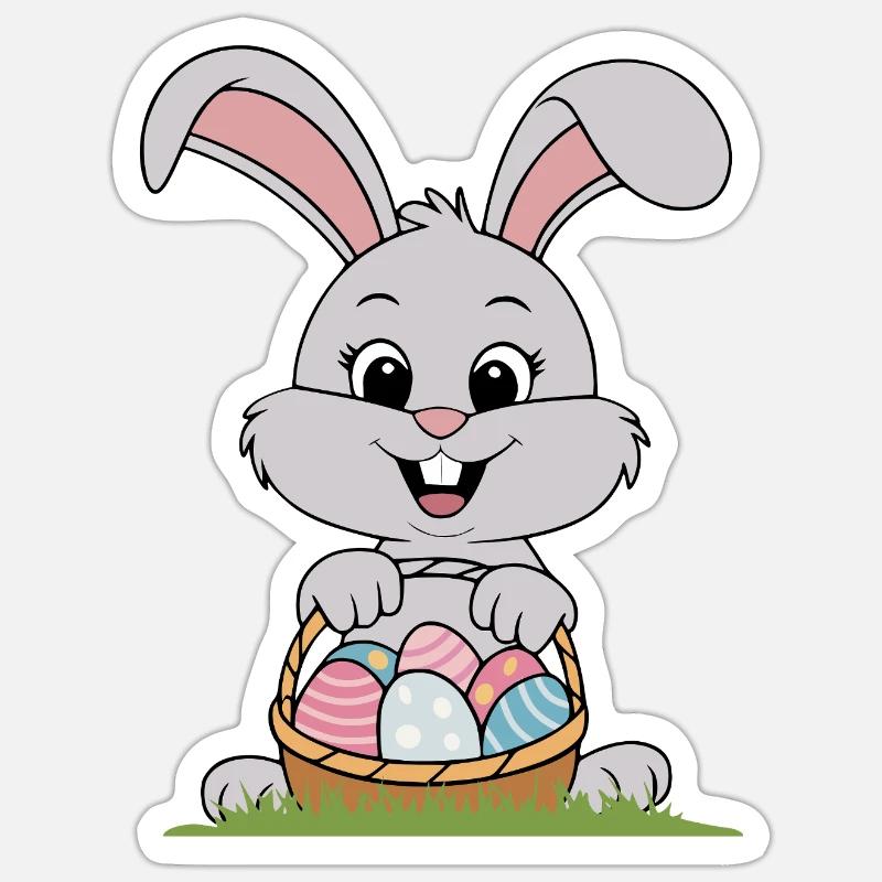 Cute Easter Rabbit - Sticker size S (10 x 10 cm) - white matte
