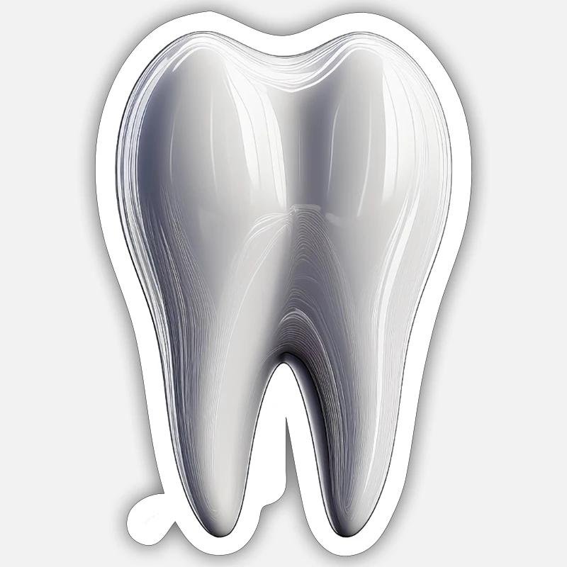 Une dent blanche Sticker taille S (10 x 10 cm)