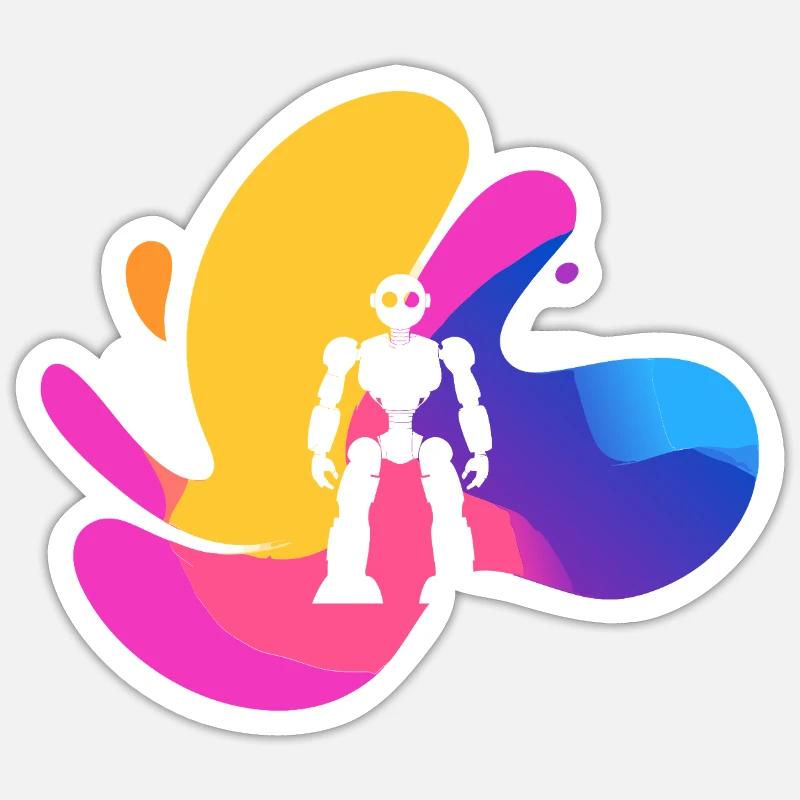 Cyborg Robotik Tech Sticker Größe S (10 x 10 cm)