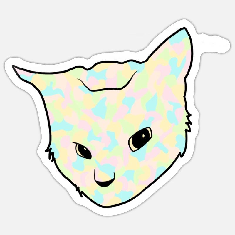 Curious Opalcat Sticker size S (10 x 10 cm)
