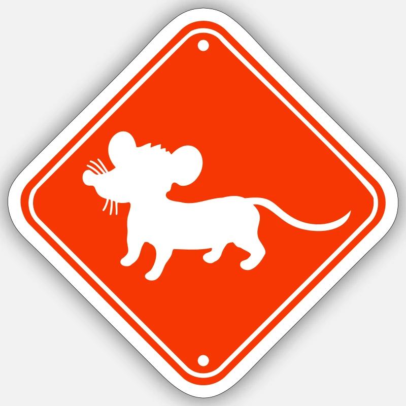 Evil Mouse Shield Warning Caution Caution Danger Sticker size S (10 x 10 cm)