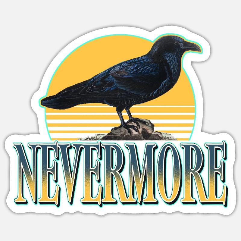 Nevermore – Raben & Gothic Ästhetik Sticker Größe S (10 x 10 cm)