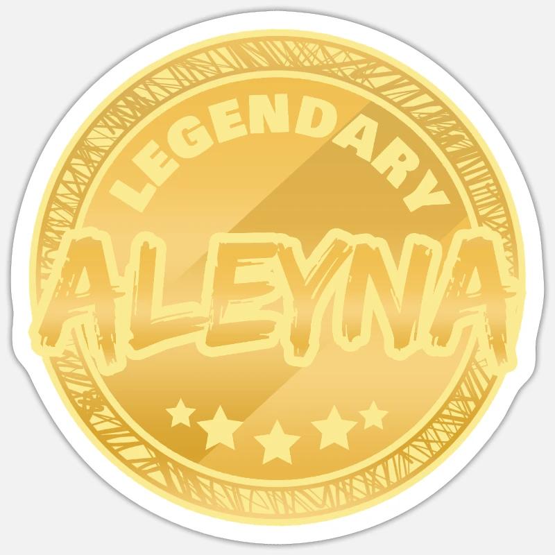 Prénom Aleyna - Sticker taille S (10 x 10 cm) - blanc mat