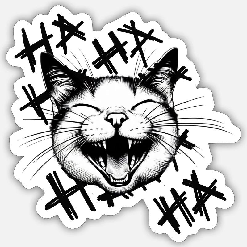 Laughing 🐈😂 cat Sticker size S (10 x 10 cm)