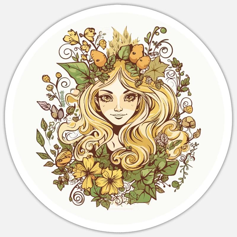 Waldfee - Sticker Größe S (10 x 10 cm) - Mattweiß