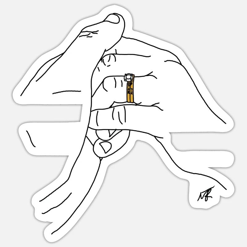 MJR - Ehe - Sticker Größe S (10 x 10 cm) - Mattweiß