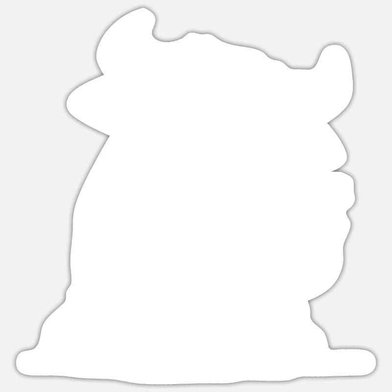 Dessin de taureau au crayon avec des cornes géantes Sticker taille S (10 x 10 cm)