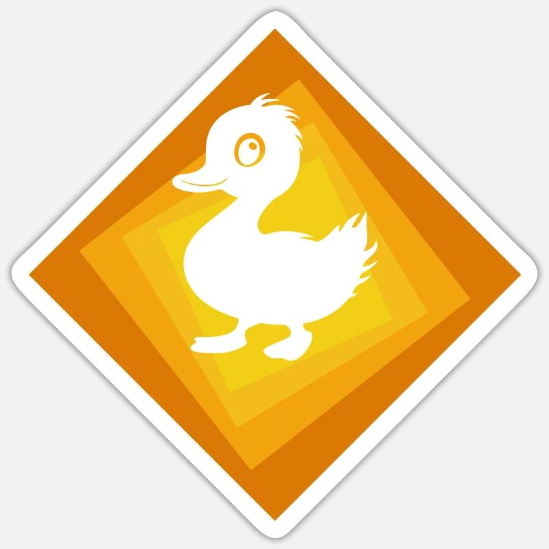 Enten Gans Schnabel - Sticker Größe S (10 x 10 cm) - Mattweiß