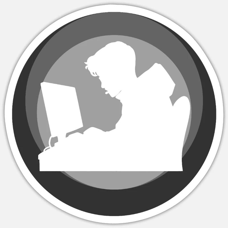 Hacker Computer Science Student - Sticker size S (10 x 10 cm) - white matte