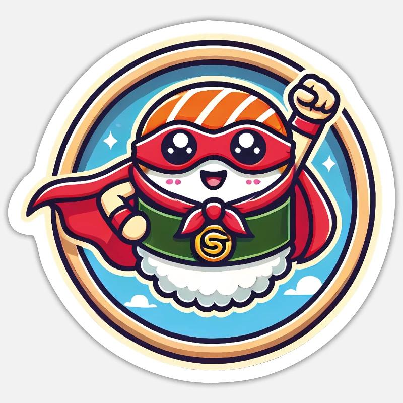 Super Sushi - Sticker taille S (10 x 10 cm) - blanc mat