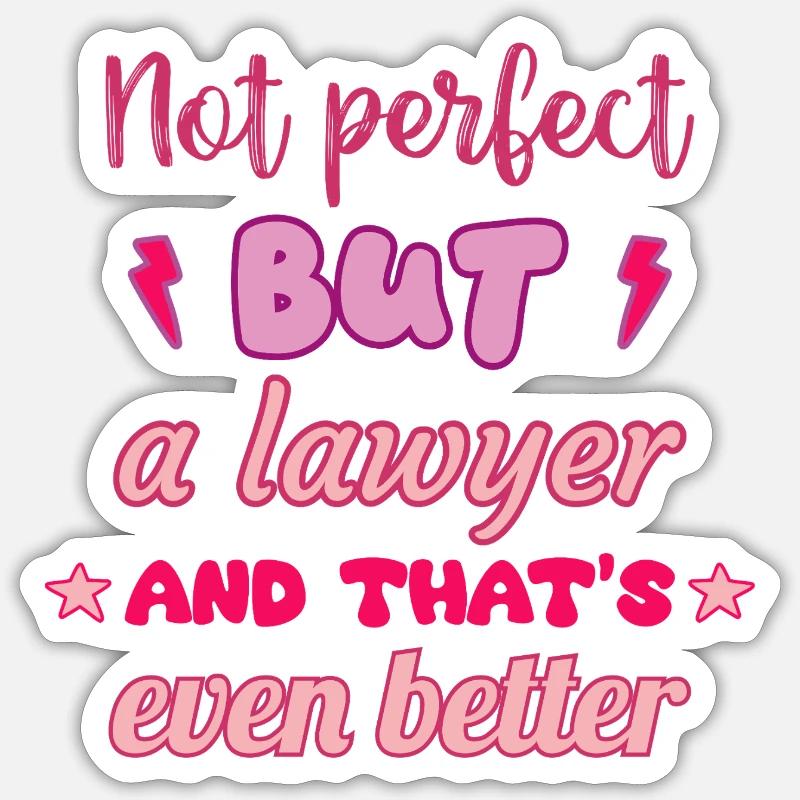 Pas parfait, mais avocat, don - Sticker taille S (10 x 10 cm) - blanc mat