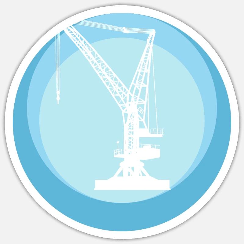 Crane construction site Sticker size S (10 x 10 cm)