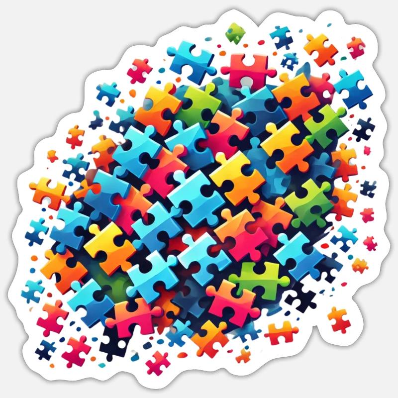 Conception de puzzle coloré pour l’expression créative Sticker taille S (10 x 10 cm)