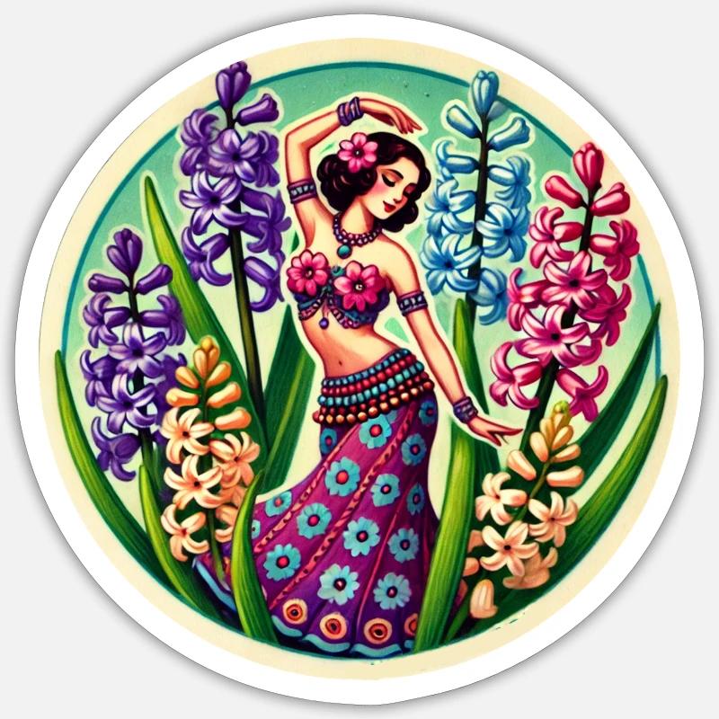 Flower Belly Dancer Sticker size S (10 x 10 cm)
