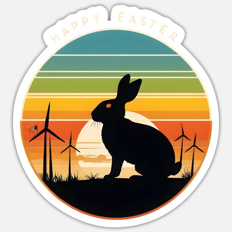 Easter Bunny Sticker size S (10 x 10 cm)