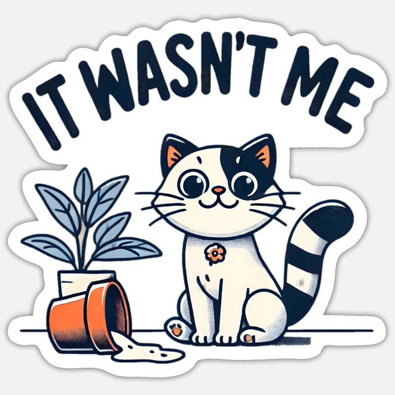 Ce n’était pas moi – L’innocence de Cat Sticker taille S (10 x 10 cm)