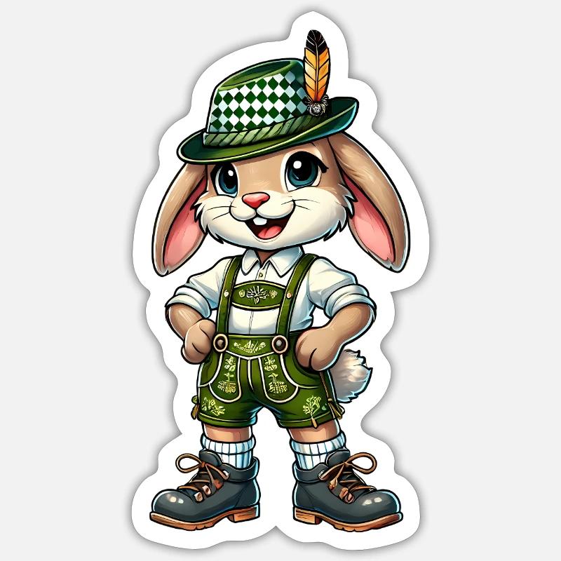 Bavarian Rabbit - Sticker size S (10 x 10 cm) - white matte