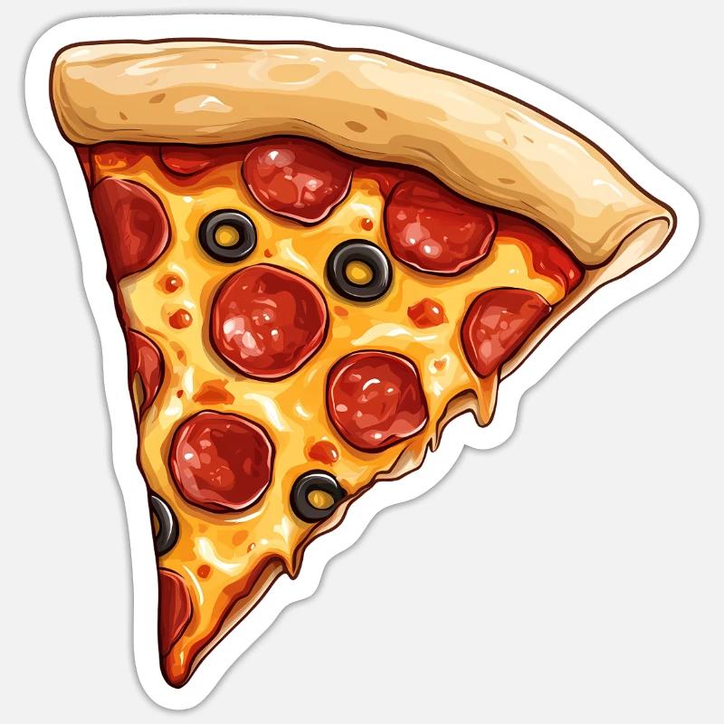 Pizza - Sticker taille S (10 x 10 cm) - blanc mat