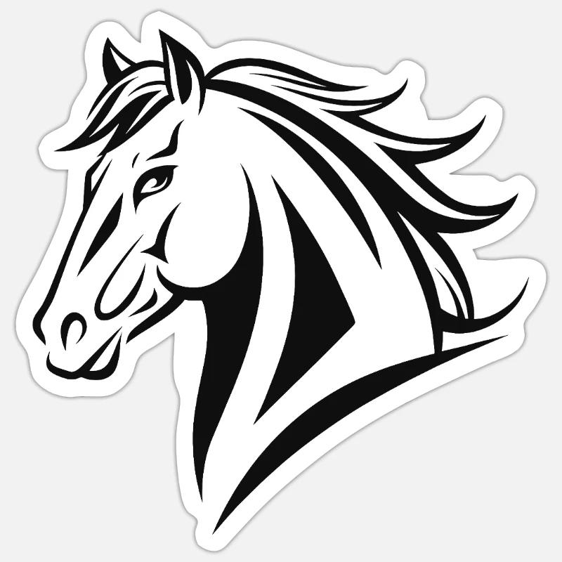 Reiten Reiten - Sticker Größe S (10 x 10 cm) - Mattweiß